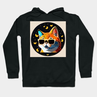 Cat lover happy cat wearing shades Hoodie